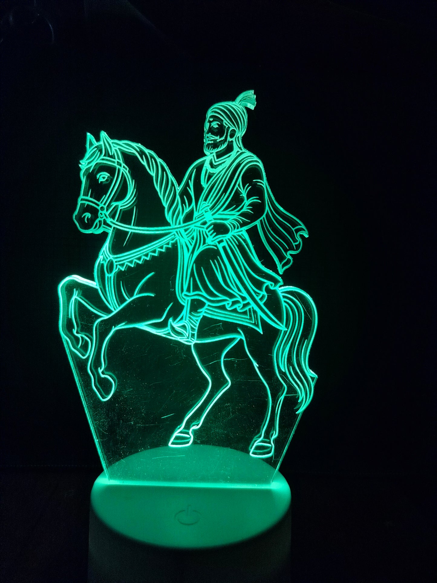Chhatrapati Shivaji Maharaj on Horse 3D LED Illusion Lamp – Glow X Art