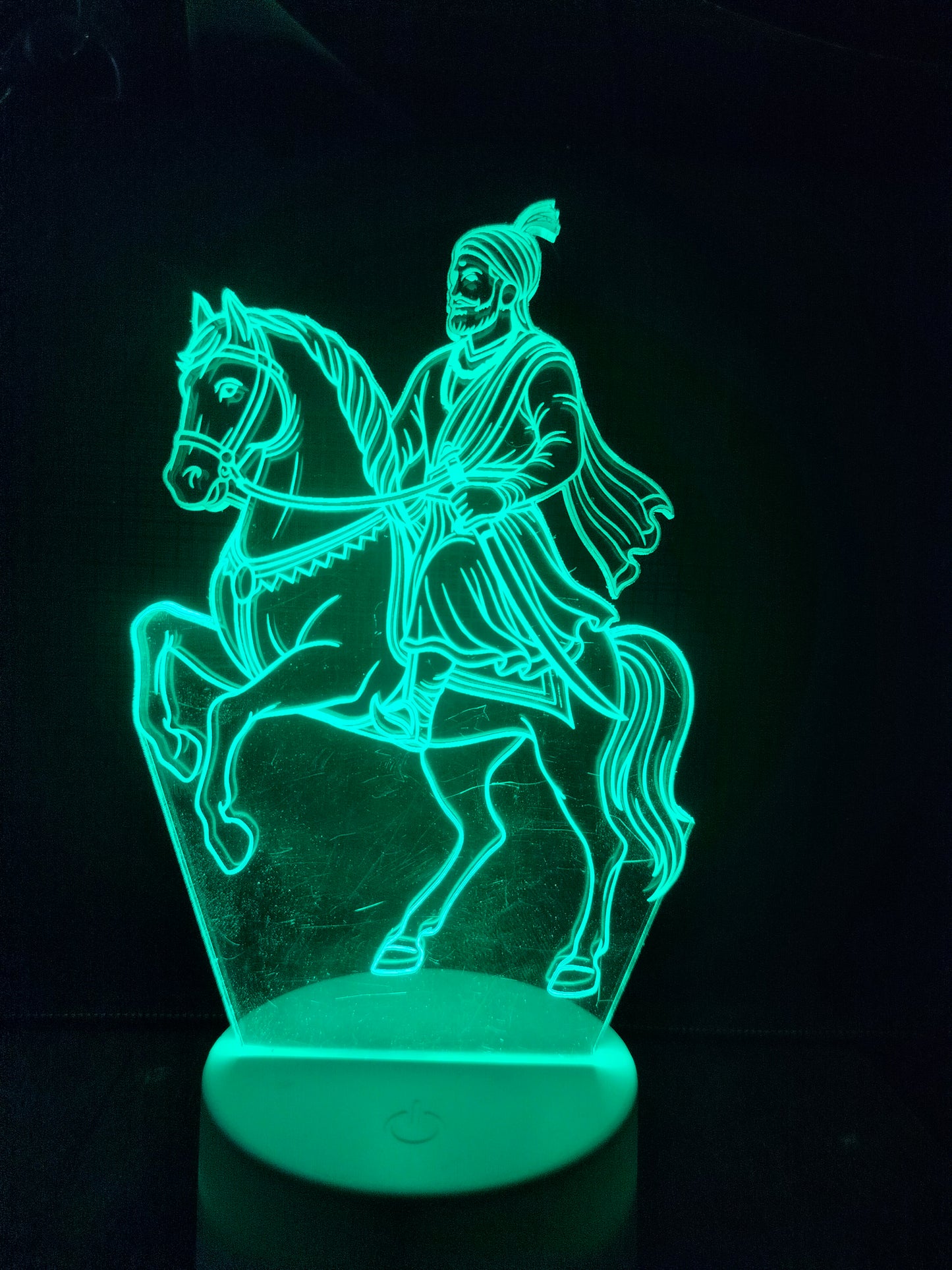 Chhatrapati Shivaji Maharaj on Horse 3D LED Illusion Lamp – Glow X Art