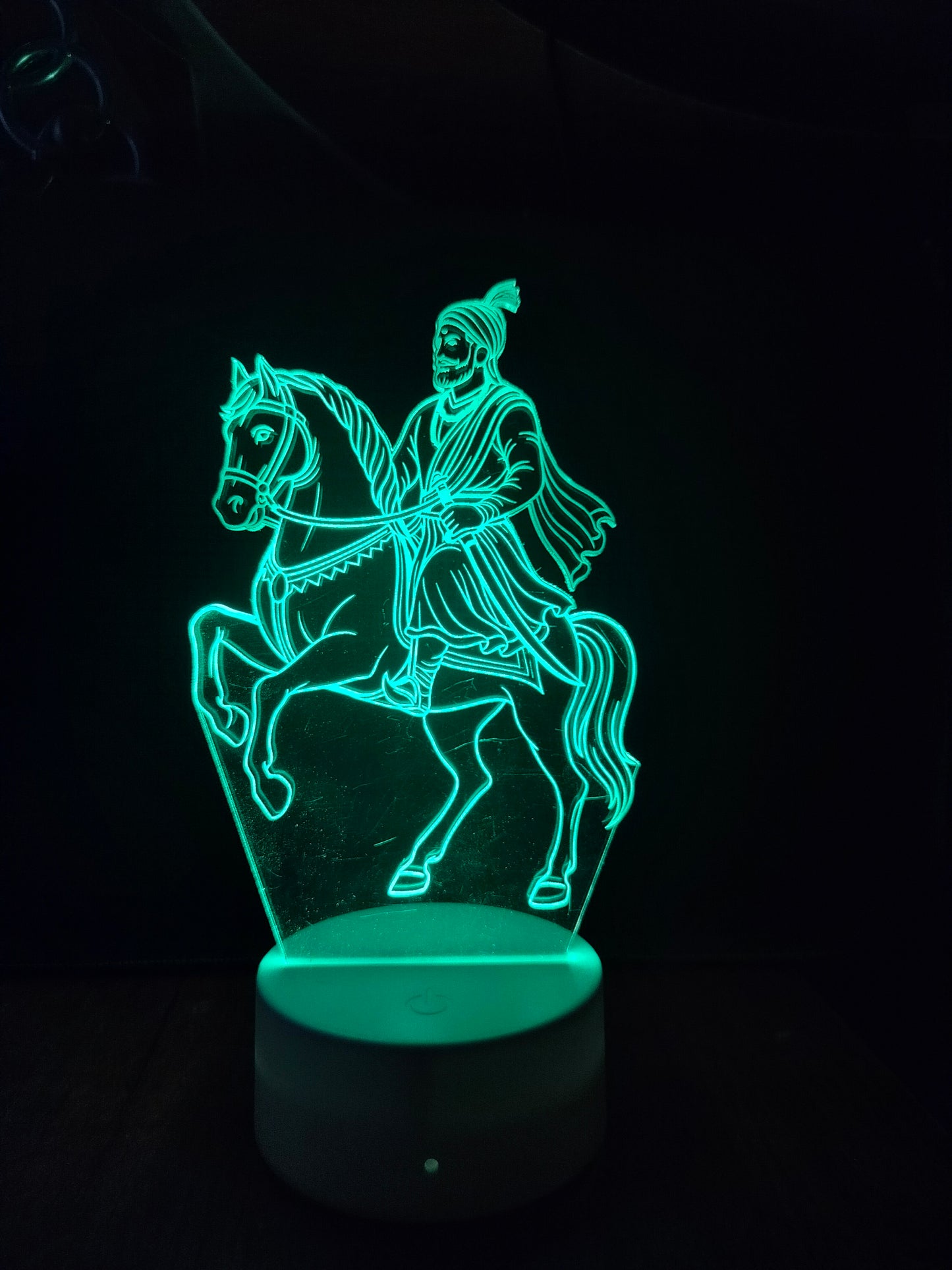 Chhatrapati Shivaji Maharaj on Horse 3D LED Illusion Lamp – Glow X Art
