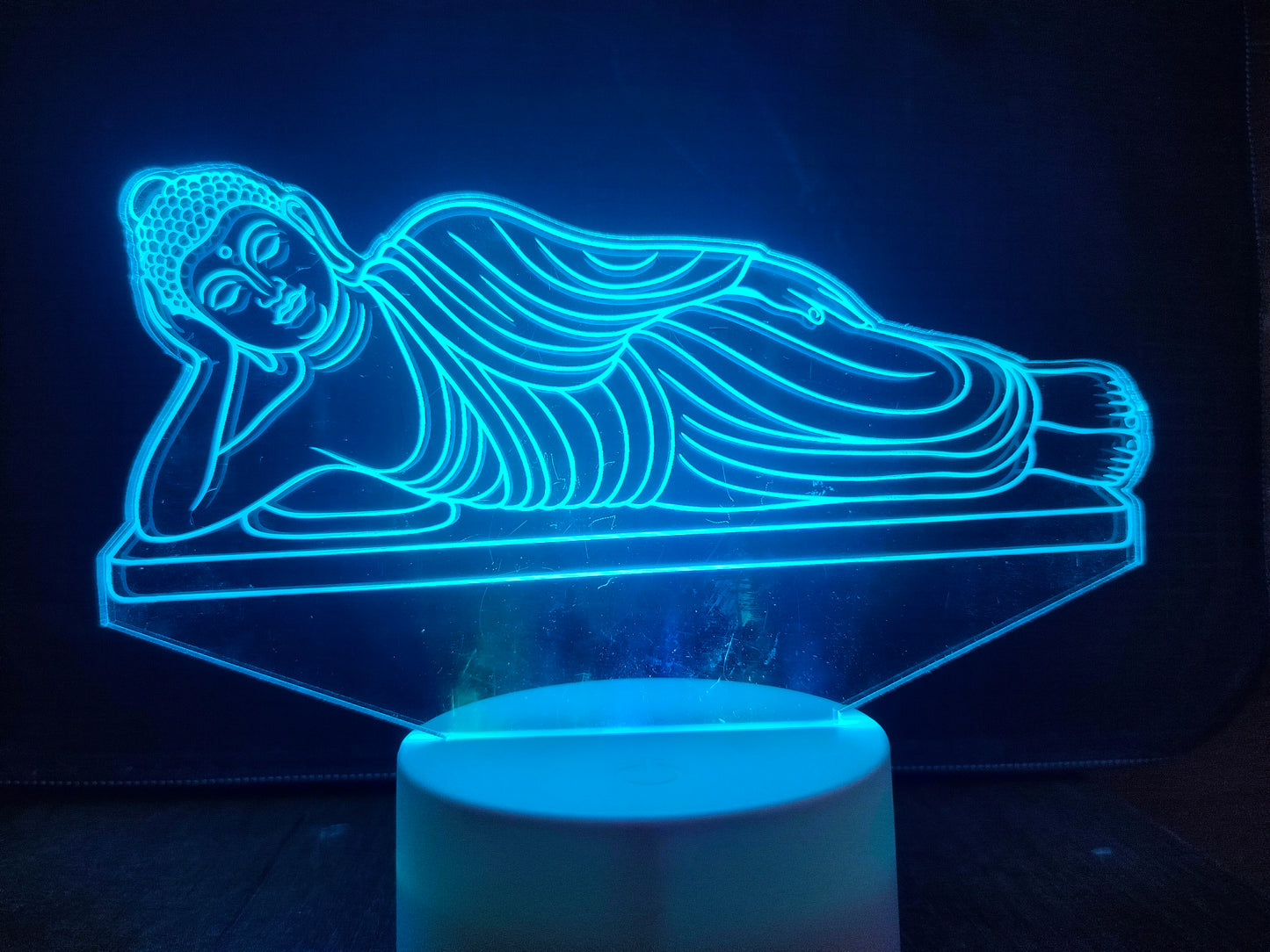 Buddha Reclining Multicolor 3D LED Illusion Lamp – Glow X Art