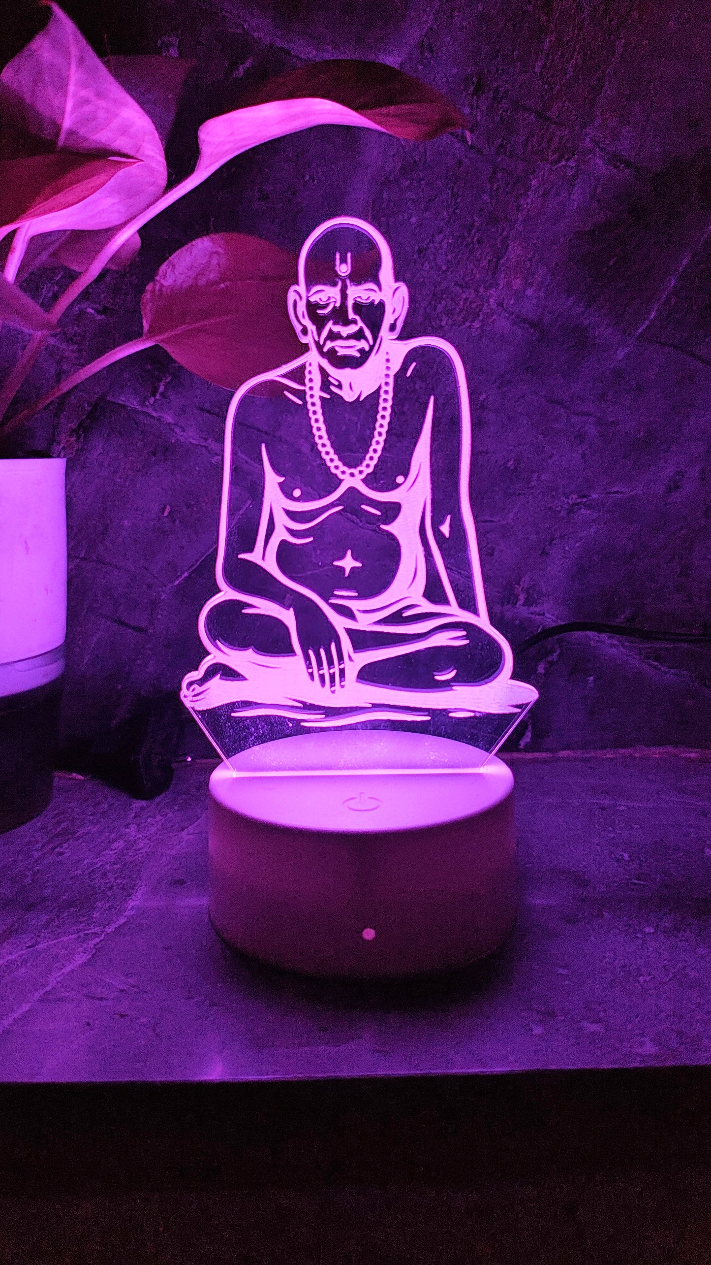 Swami Samarth 3D LED Illusion Lamp โ Divine Energy | 7 Color Glow | Premium Gift Box