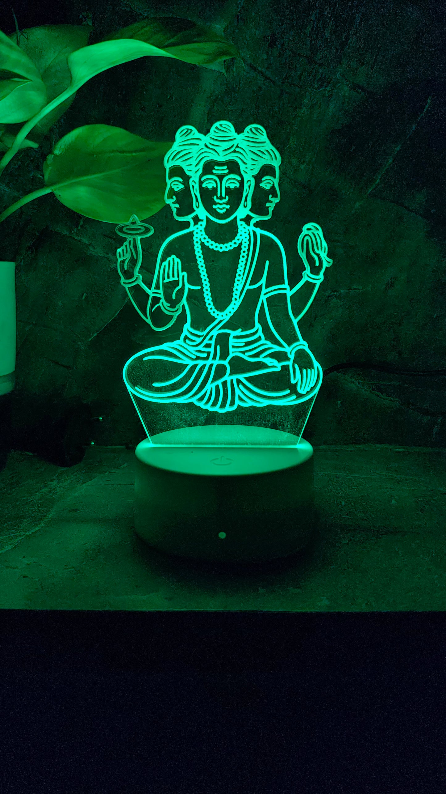 Dattatreya Maharaj 3D LED Illusion Lamp – Divine Glow | Premium Box | 7-Color Base