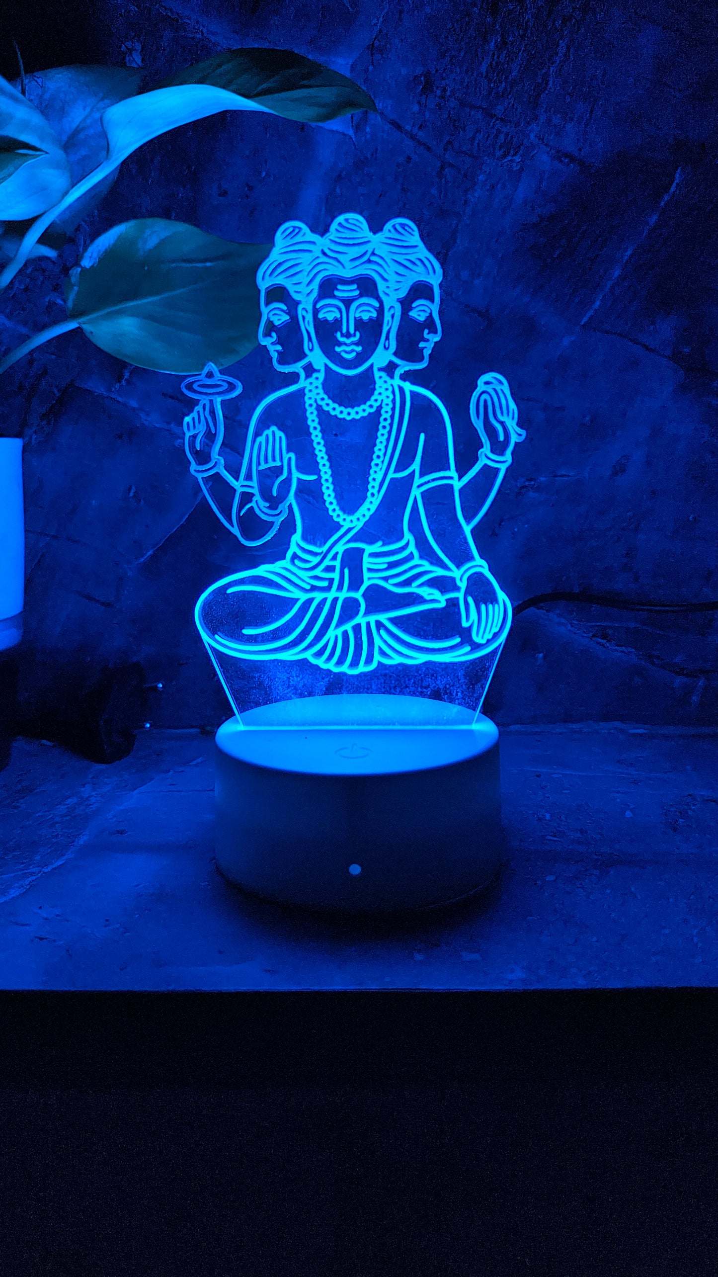 Dattatreya Maharaj 3D LED Illusion Lamp – Divine Glow | Premium Box | 7-Color Base