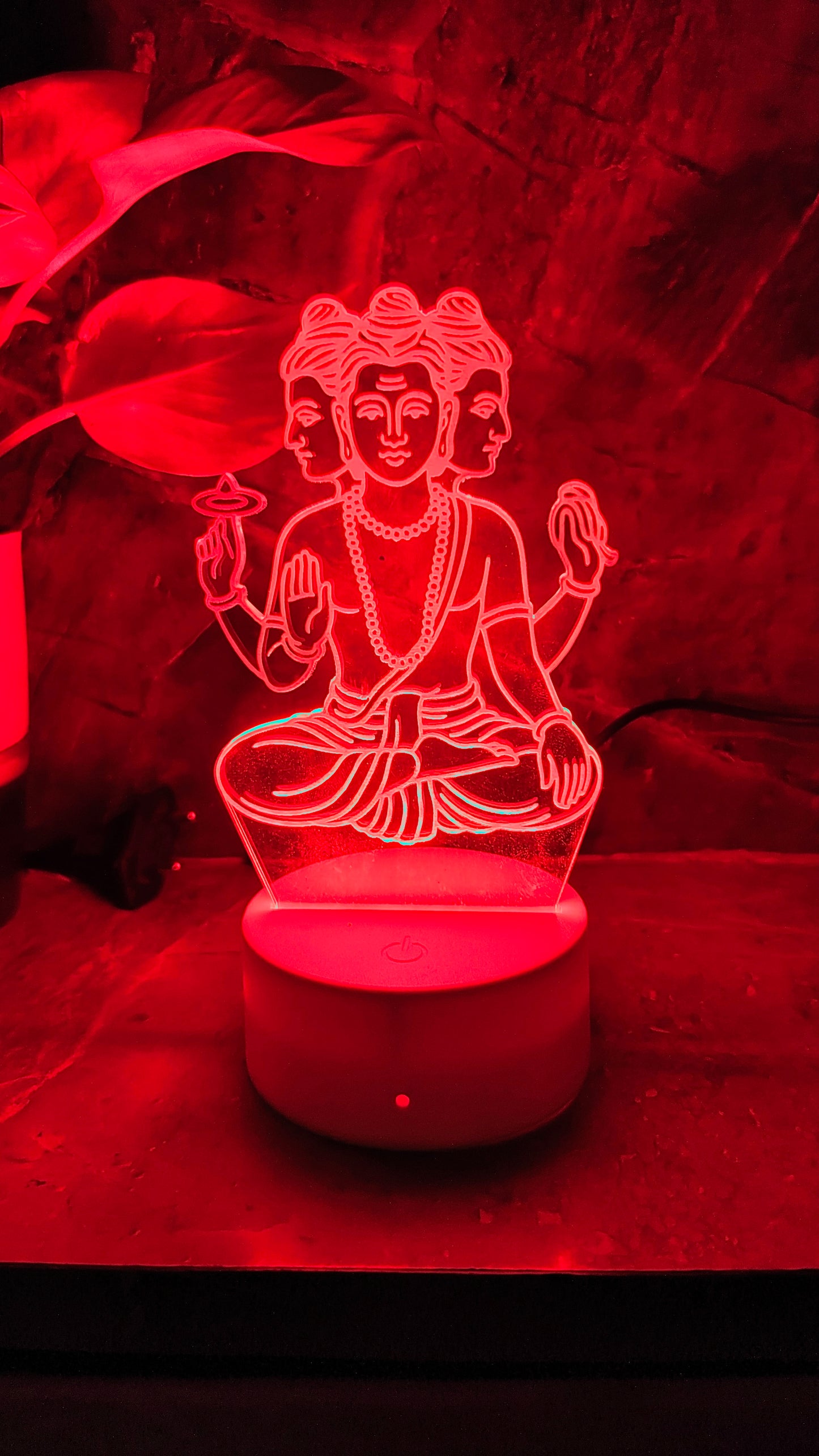 Dattatreya Maharaj 3D LED Illusion Lamp – Divine Glow | Premium Box | 7-Color Base