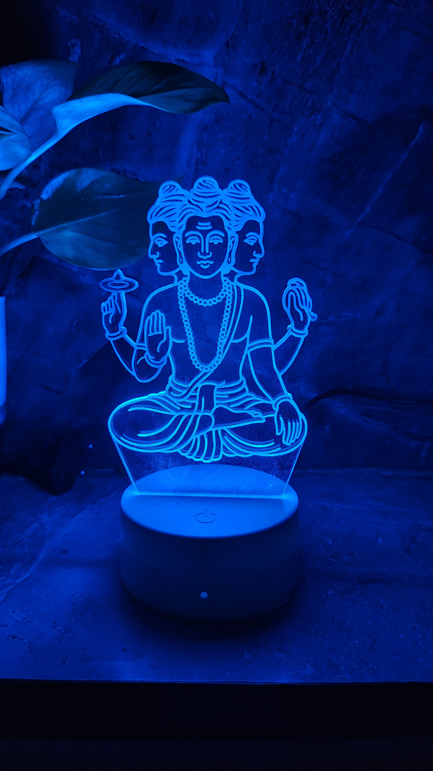 Dattatreya Maharaj 3D LED Illusion Lamp – Divine Glow | Premium Box | 7-Color Base