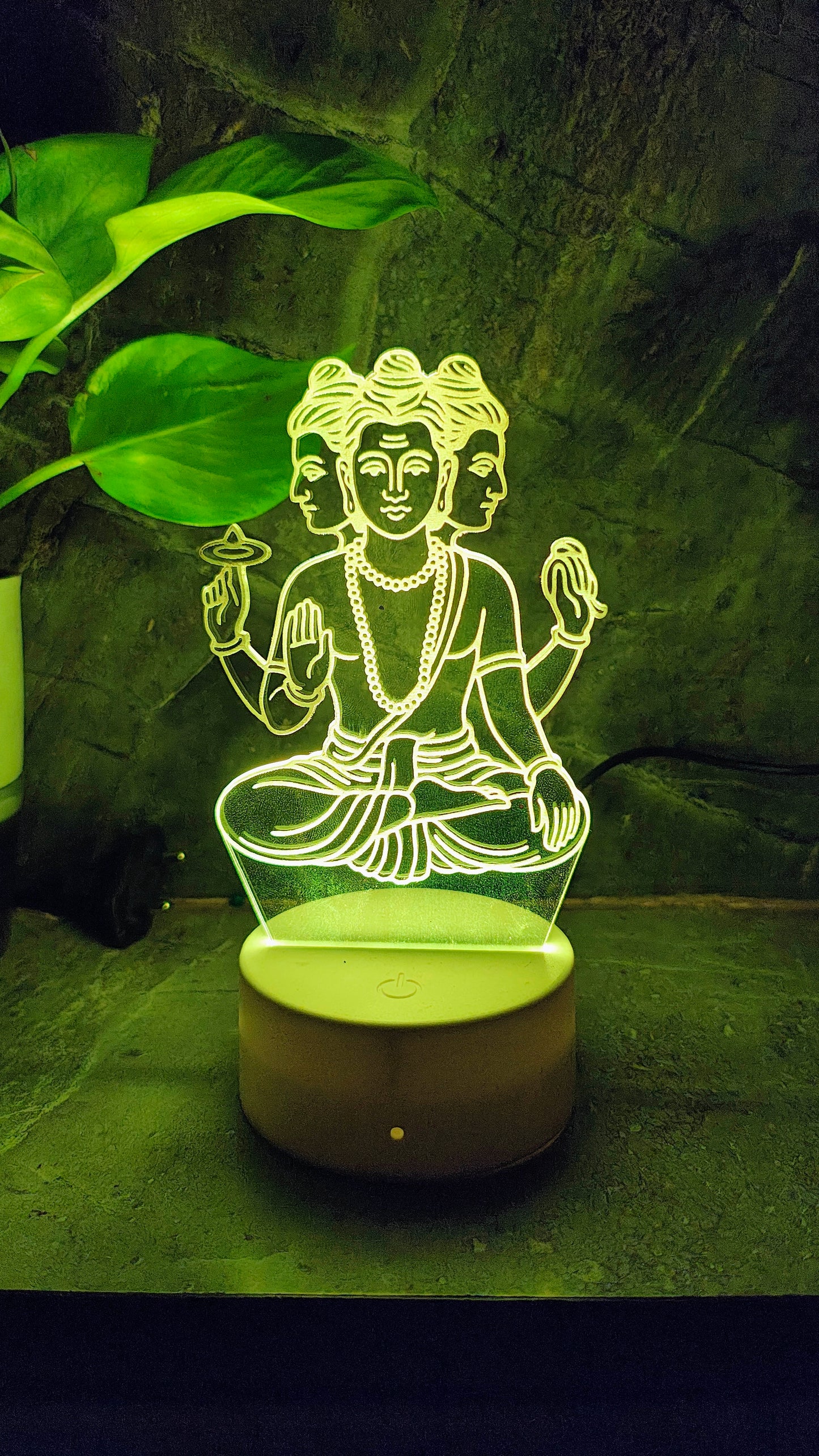 Dattatreya Maharaj 3D LED Illusion Lamp – Divine Glow | Premium Box | 7-Color Base