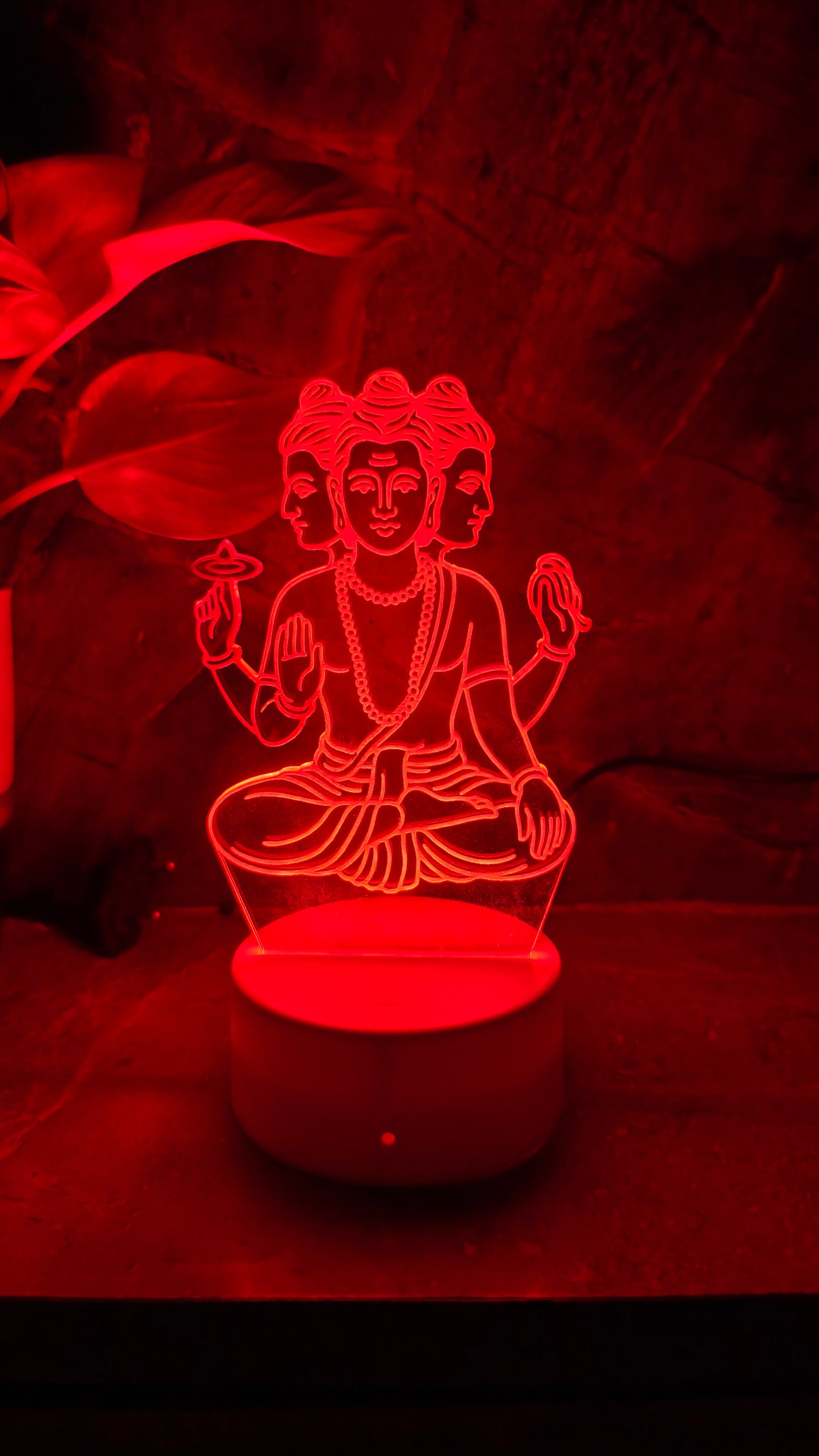 Dattatreya Maharaj 3D LED Illusion Lamp – Divine Glow | Premium Box | 7-Color Base