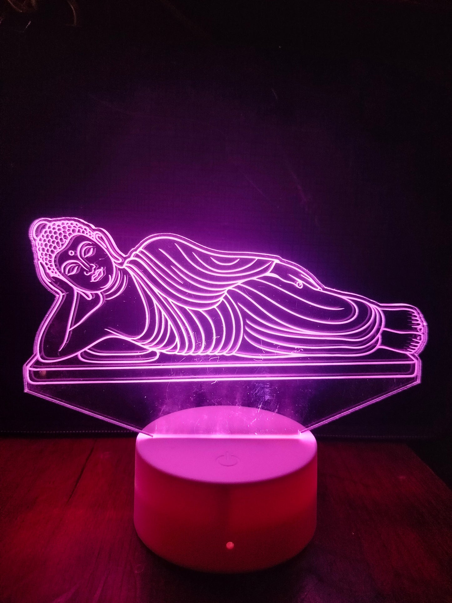 Reclining Buddha lamp in Indian pooja or prayer room
Calming decor with LED Buddha lamp in spiritual space
Meditation decor with peaceful Buddha LED light
Sacred home altar setup with Buddha lamp glowing