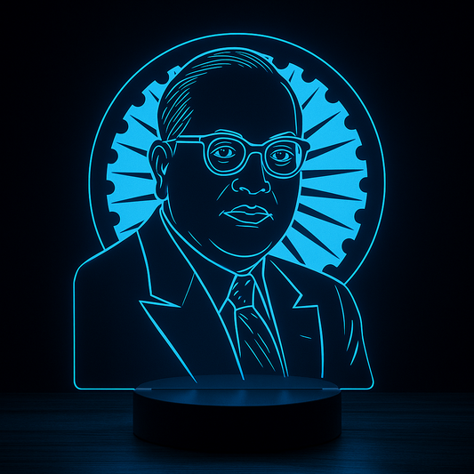 Dr. Babasaheb Ambedkar Multicolor 3D LED Illusion Lamp – Glow X Art