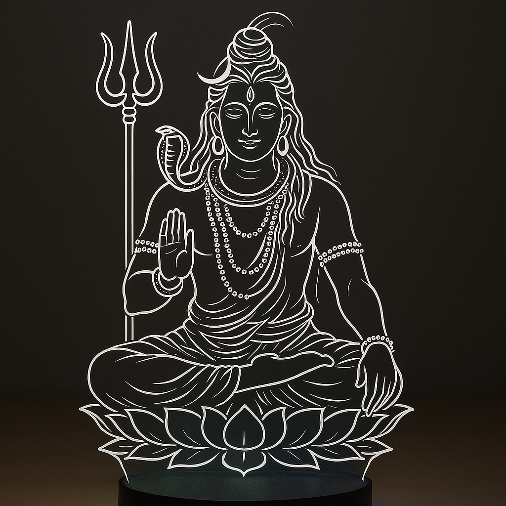 Lord Shiva Multicolor 3D LED Illusion Lamp – Glow X Art