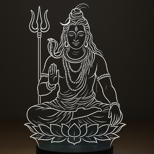 Lord Shiva Multicolor 3D LED Illusion Lamp – Glow X Art