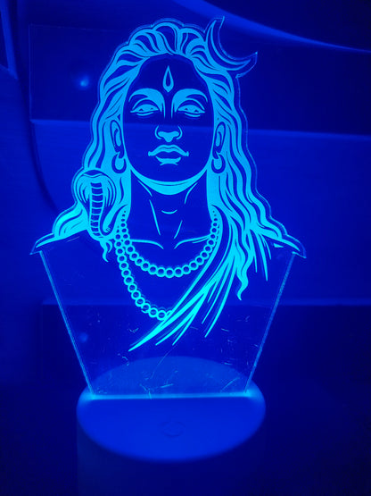 Adiyogi Mahadev 3D LED Illusion Lamp – Glow X Art