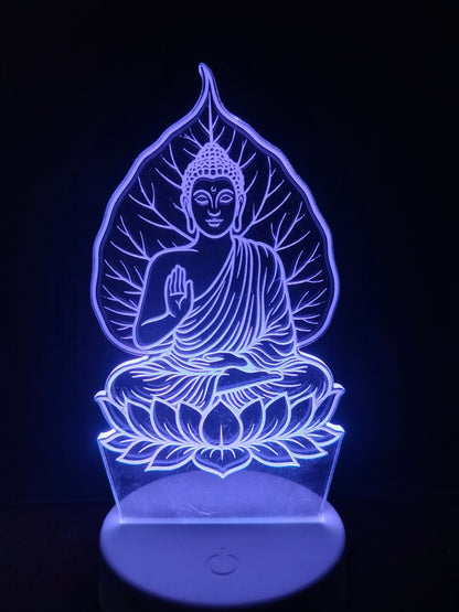 Gautam Buddha 3D LED Lamp – Divine Peace in Light (8 Inch)