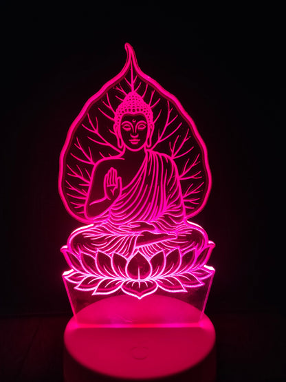 Gautam Buddha 3D LED Lamp – Divine Peace in Light (8 Inch)