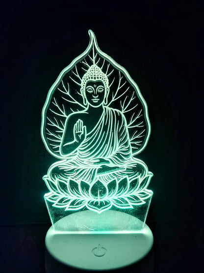 Gautam Buddha 3D LED Lamp – Divine Peace in Light (8 Inch)