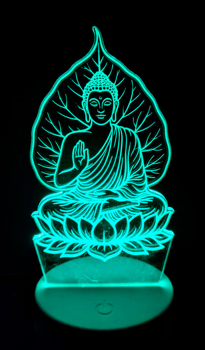 Gautam Buddha 3D LED Lamp – Divine Peace in Light (8 Inch)