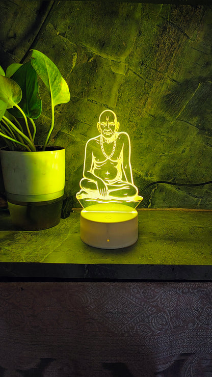 🕉️ Swami Samarth 3D LED Illusion Lamp – Divine Energy | 7 Color Glow | Premium Gift Box