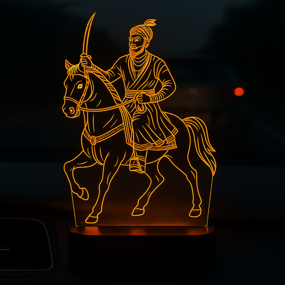 3D LED Illusion Lamp – Chhatrapati Shivaji Maharaj with horse