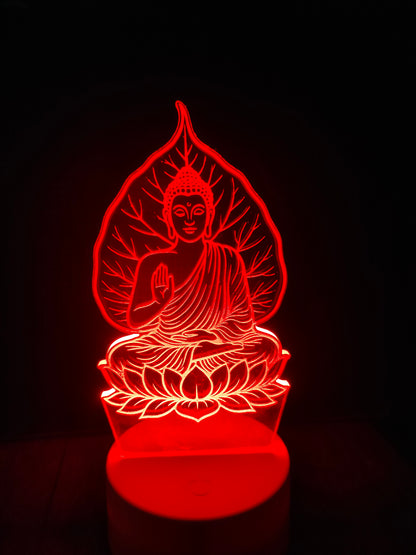 Glowxart Buddha under tree lamp with branded box

Spiritual gift lamp featuring peepal tree and Buddha

3D LED lamp of Gautam Buddha with packaging

Unboxing view of meditating Buddha portrait lamp

