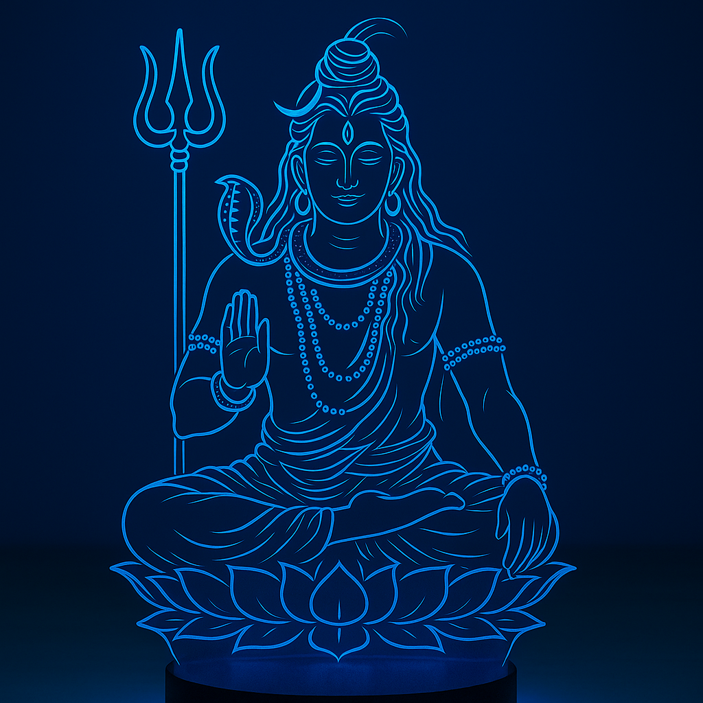 Lord Shiva Multicolor 3D LED Illusion Lamp – Glow X Art