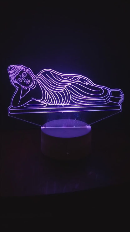 Buddha Reclining  Multicolor 3D LED Illusion Lamp – Glow X Art