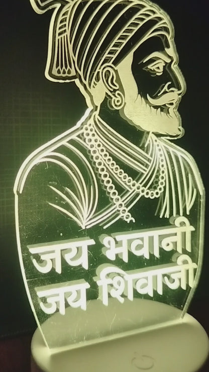 Chhatrapati Shivaji Maharaj 3D LED Illusion Lamp – Glow X Art