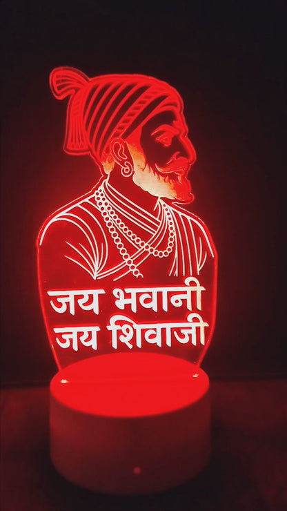 Chhatrapati Shivaji Maharaj 3D LED Illusion Lamp – Glow X Art