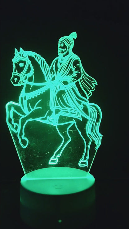 3D ILLUSION LAMP OF CATRAPATI SHIVAJI MAHARAJ 
