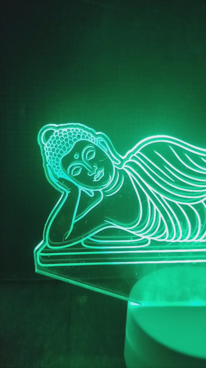 Buddha Reclining  Multicolor 3D LED Illusion Lamp – Glow X Art
